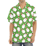 Cartoon Santa Claus Pattern Print Aloha Shirt