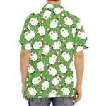 Cartoon Santa Claus Pattern Print Aloha Shirt