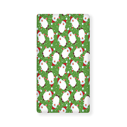 Cartoon Santa Claus Pattern Print Baby Crib Sheet