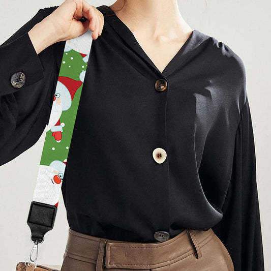 Cartoon Santa Claus Pattern Print Bag Strap