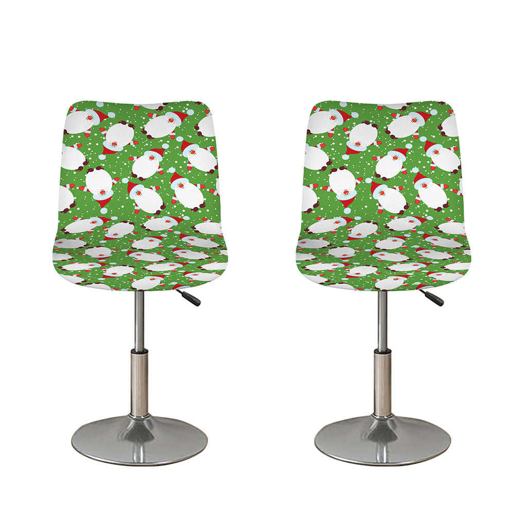 Cartoon Santa Claus Pattern Print Bar Stool Covers
