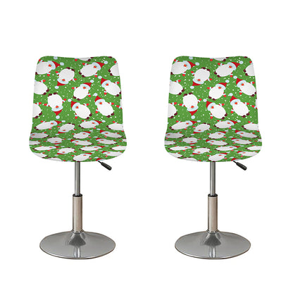 Cartoon Santa Claus Pattern Print Bar Stool Covers