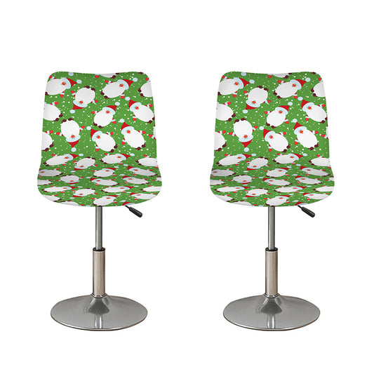 Cartoon Santa Claus Pattern Print Bar Stool Covers