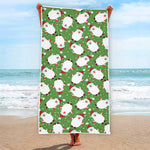 Cartoon Santa Claus Pattern Print Beach Towel