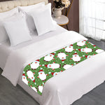 Cartoon Santa Claus Pattern Print Bed Runner