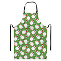 Cartoon Santa Claus Pattern Print Bib Apron With Pocket