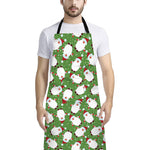 Cartoon Santa Claus Pattern Print Bib Apron With Pocket