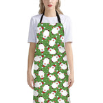 Cartoon Santa Claus Pattern Print Bib Apron With Pocket