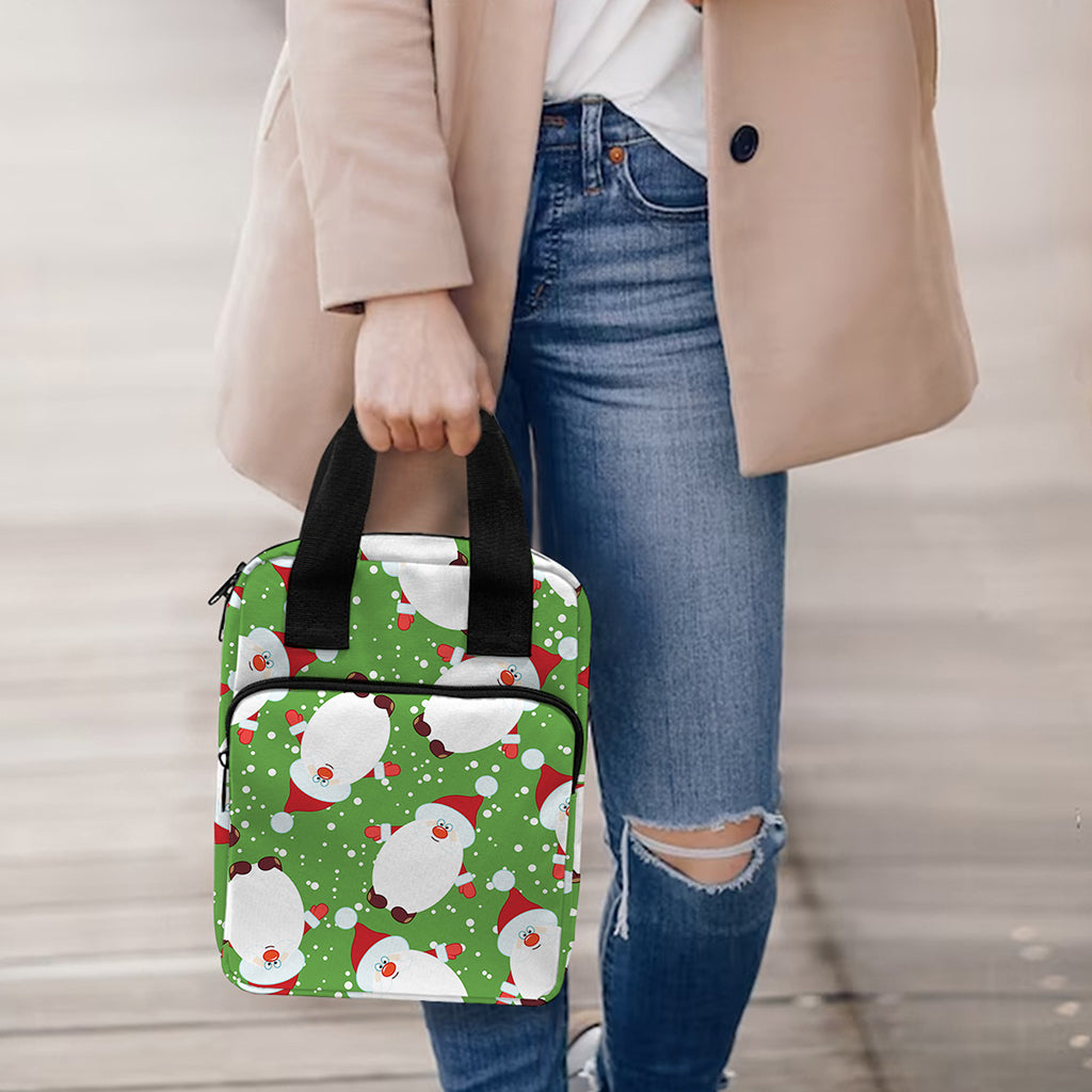 Cartoon Santa Claus Pattern Print Bible Tote Bag