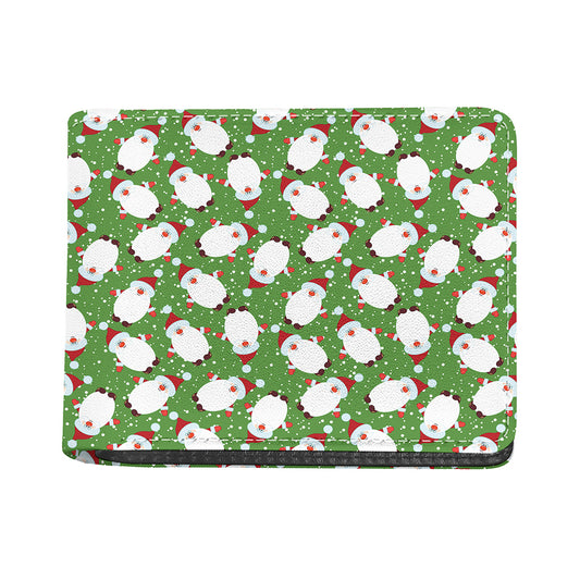 Cartoon Santa Claus Pattern Print Bifold Wallet