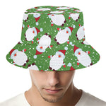 Cartoon Santa Claus Pattern Print Bucket Hat