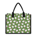 Cartoon Santa Claus Pattern Print Canvas Tote Bag