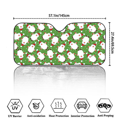 Cartoon Santa Claus Pattern Print Car Windshield Sun Shade