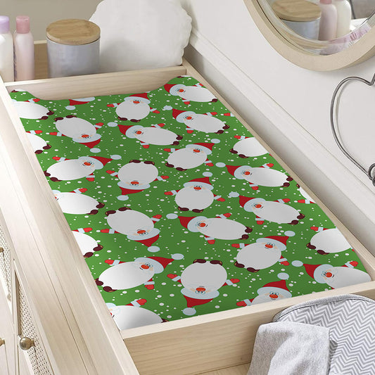 Cartoon Santa Claus Pattern Print Changing Pad Cover