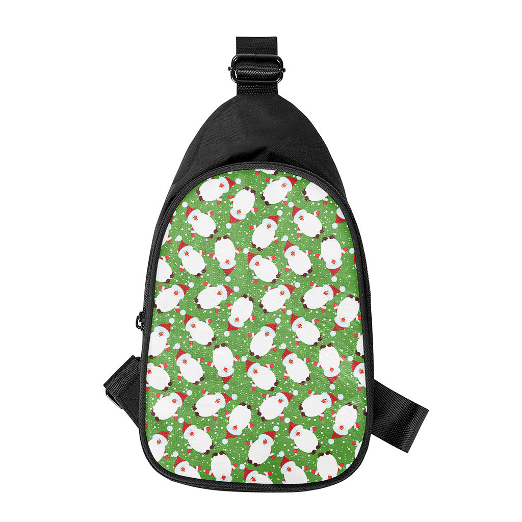 Cartoon Santa Claus Pattern Print Chest Bag