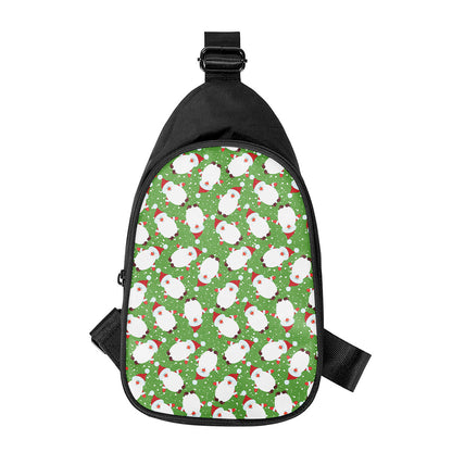 Cartoon Santa Claus Pattern Print Chest Bag