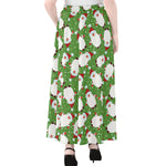 Cartoon Santa Claus Pattern Print Chiffon Maxi Skirt