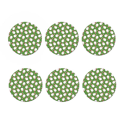 Cartoon Santa Claus Pattern Print Coaster Set