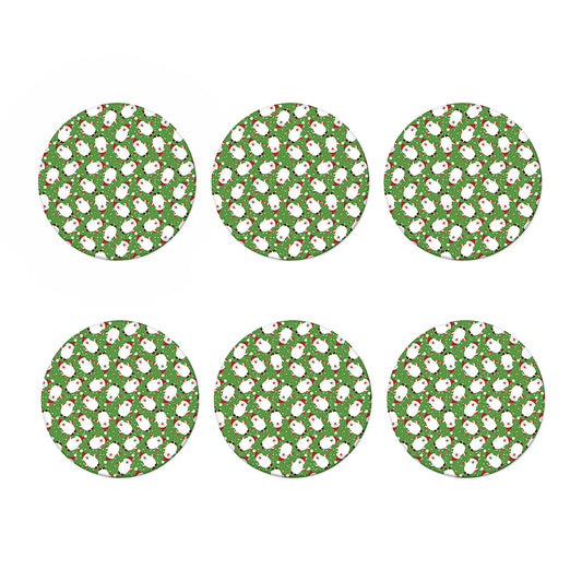 Cartoon Santa Claus Pattern Print Coaster Set