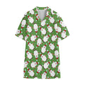 Cartoon Santa Claus Pattern Print Cotton Hawaiian Shirt