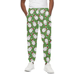 Cartoon Santa Claus Pattern Print Cotton Pants