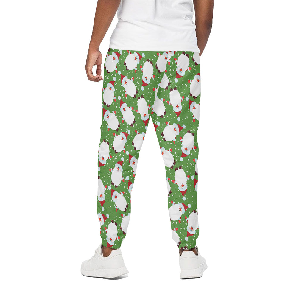 Cartoon Santa Claus Pattern Print Cotton Pants