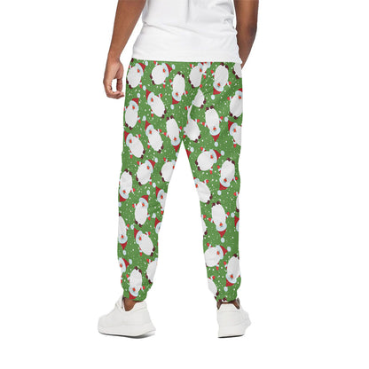 Cartoon Santa Claus Pattern Print Cotton Pants