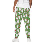 Cartoon Santa Claus Pattern Print Cotton Pants