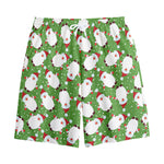 Cartoon Santa Claus Pattern Print Cotton Shorts