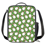 Cartoon Santa Claus Pattern Print Crossbody Lunch Bag