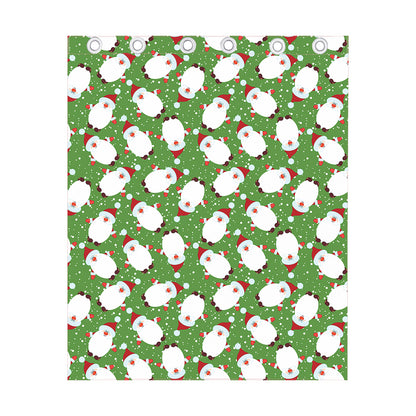 Cartoon Santa Claus Pattern Print Curtain