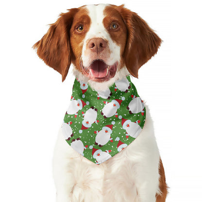 Cartoon Santa Claus Pattern Print Dog Bandana