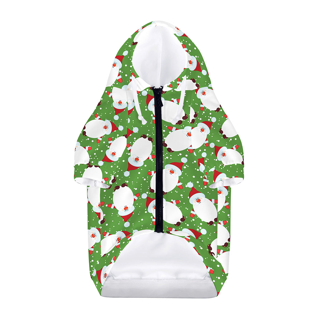 Cartoon Santa Claus Pattern Print Dog Zip Up Hoodie