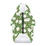 Cartoon Santa Claus Pattern Print Dog Zip Up Hoodie