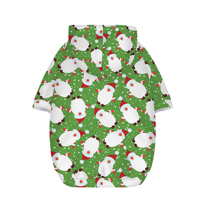 Cartoon Santa Claus Pattern Print Dog Zip Up Hoodie