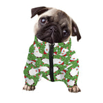 Cartoon Santa Claus Pattern Print Dog Zip Up Jacket