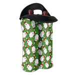 Cartoon Santa Claus Pattern Print Double Neoprene Wine Tote
