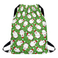 Cartoon Santa Claus Pattern Print Drawstring Backpack