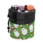Cartoon Santa Claus Pattern Print Drawstring Makeup Bag