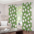 Cartoon Santa Claus Pattern Print Extra Wide Grommet Curtains