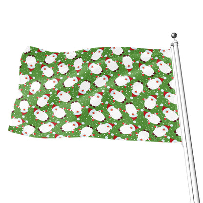 Cartoon Santa Claus Pattern Print Flag