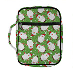 Cartoon Santa Claus Pattern Print Front Pocket Bible Bag