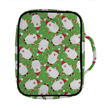 Cartoon Santa Claus Pattern Print Front Pocket Bible Bag