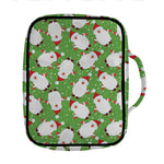 Cartoon Santa Claus Pattern Print Front Pocket Bible Bag