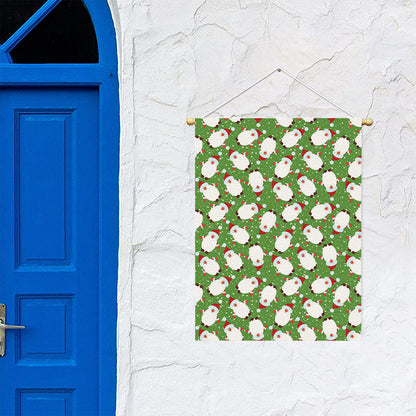 Cartoon Santa Claus Pattern Print Garden Flag