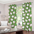 Cartoon Santa Claus Pattern Print Grommet Curtains