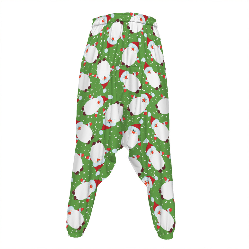 Cartoon Santa Claus Pattern Print Hammer Pants
