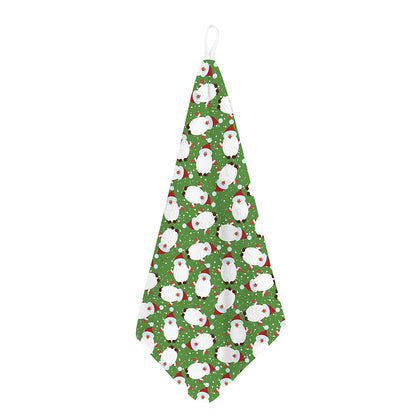 Cartoon Santa Claus Pattern Print Hand Towel
