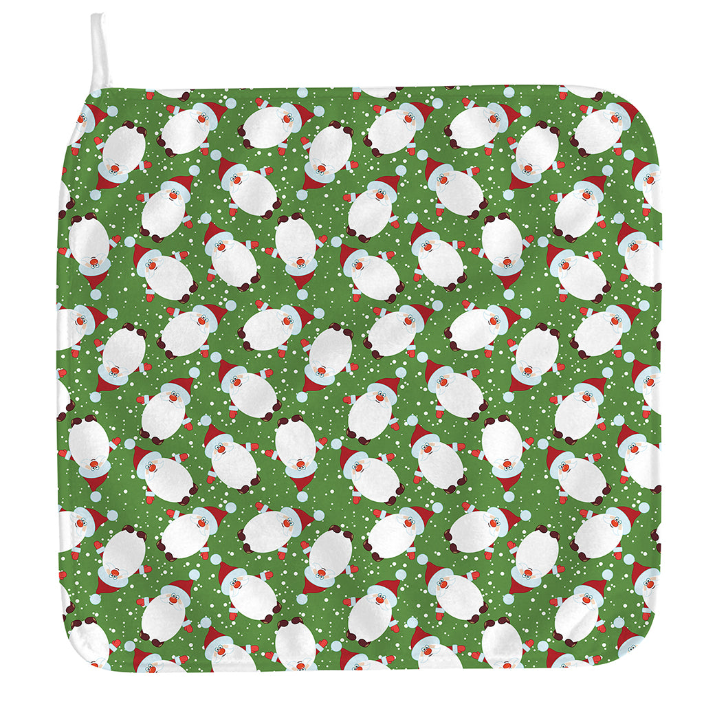 Cartoon Santa Claus Pattern Print Hand Towel