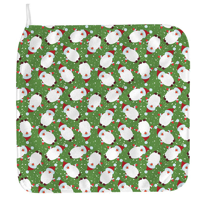 Cartoon Santa Claus Pattern Print Hand Towel